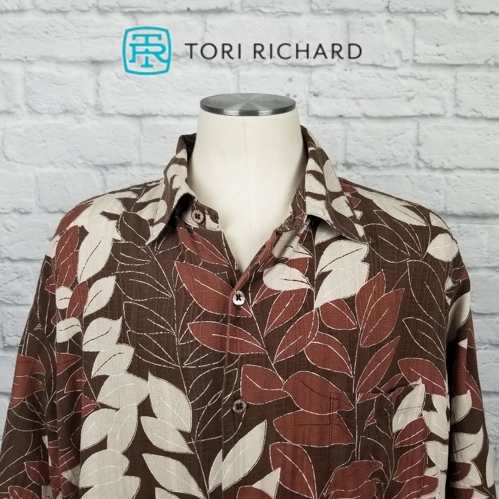 Tori Richard Hawaiian Silk Camp Shirt Sz L